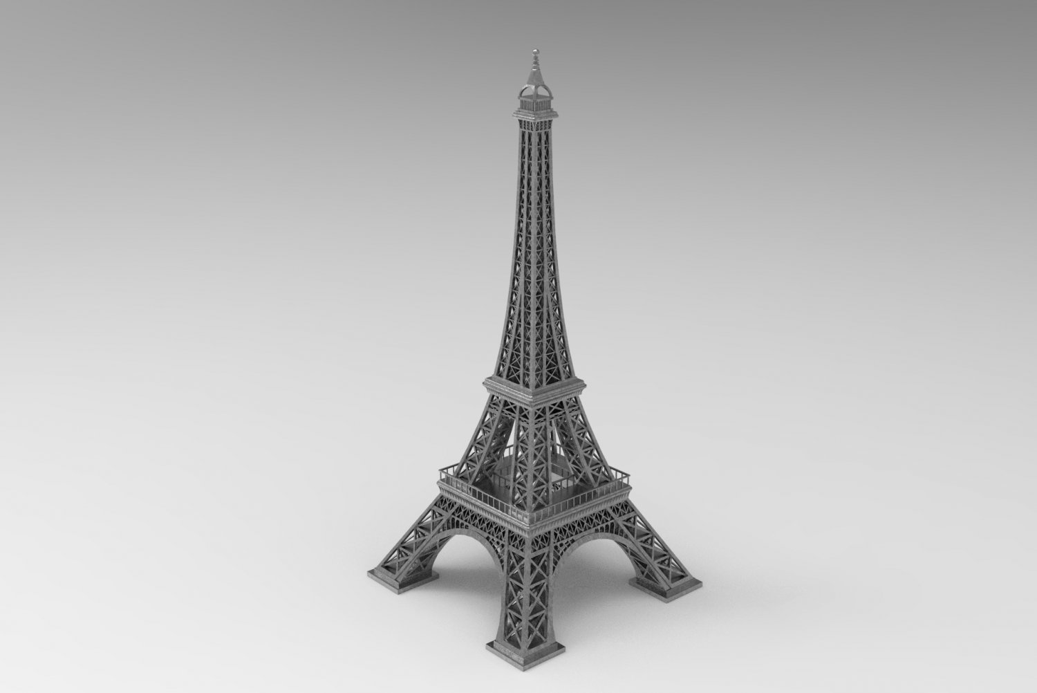 eiffel turm 3d drucken modell architektur 3dexport la tour eisen feld de mars paris struktur attraktion frankreich historisch nashorn nurbs 3D print model - Mito3D