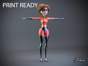 elastigirl 3d yazdır model in kadın 3dexport kahraman süper karakter pixar kişi insanlar erkek fantezi oyun adam film hareket resim karikatür fotogerçekçi yazdırılabilir 3d print model - Mito3D