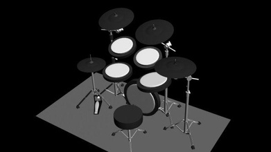 elettrico tamburi 3d modello in percussione 3dexport 3d print model - Mito3D