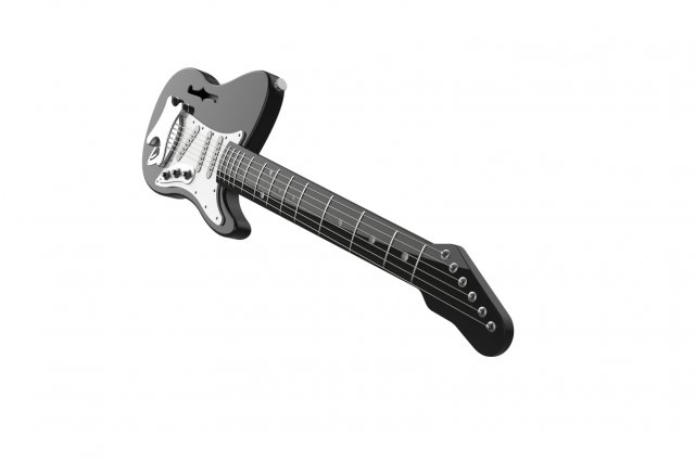 eléctrico guitarra audio música instrumento estratocaster Arte jugar 3d modelo 3dprint impresión artilugio imprimible dispositivo estéreo 3D print model - Mito3D
