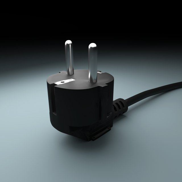 elektrik fiş 3d model in parçalar 3dexport elektronik electric plug teknik teknikler aletler cable element 3D print model - Mito3D