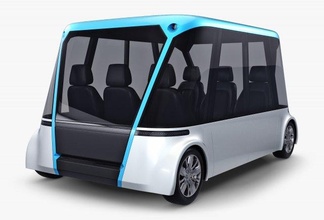 electric unmanned city bus 1 public ecology minibus driverless driving urban autonomous vehicle transport futuristic future generic unbranded zurel 3d print model - Mito3D