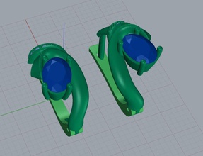 elegante orecchini acquamarina 3d stampa modello in 3dexport 3d print model - Mito3D