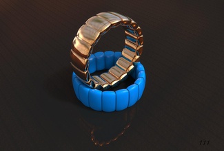 eleganter ring-gold ring gold elegant 3d drucken Ornamentik Schmuck cnc stl 3d print model - Mito3D