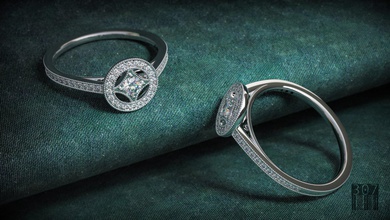 as mulheres elegantes anel de diamante elegante rodada impressão pedra preciosa requintado fina a decoração círculo moda beleza luxo o design jóias cera printable estilo 3d print model - Mito3D