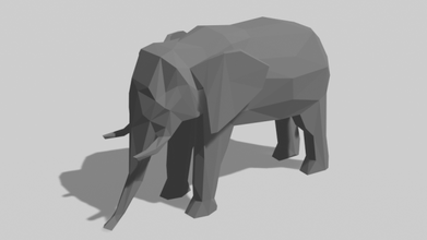 elefante 3d modello in 3dexport lowpoly animali natura mammifero poli safari zoo africano 3d print model - Mito3D