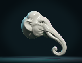 l'éléphant tête sculpture statue art mammifère Tâches animal 3d print model - Mito3D