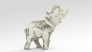 elefant gitter stl 3d drucken modell spielzeuge 3dexport zubehörteil afrika tier dekor design fauna spiele säugetier statue spielzeug 3d print model - Mito3D