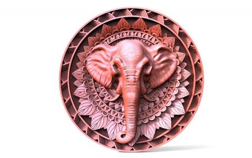 l'éléphant mandala cnc panneaux logos CNC art soulagement fleur 3d print model - Mito3D