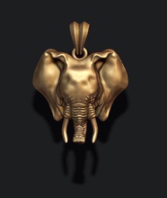 éléphant pendentif 750 925 de l'afrique l'habillement cad l'éléphant or haut joyau bijoux la nature collier obj pendentifs rhino d'argent stl zbrush 3d print model - Mito3D