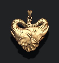 éléphant pendentif 750 925 de l'afrique l'habillement cad l'éléphant or haut joyau bijoux la nature collier obj pendentifs rhino d'argent stl 3d print model - Mito3D