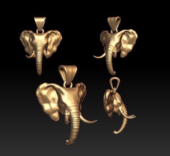 Elefanten-Anhänger Elefanten Afrika säugetier Tier safari fotorealistisch Natur wild Anhänger Halskette Schmuck jewell Juwel Silber gold elefnt afrikanischen zoo Frau - 3d print model - Mito3D