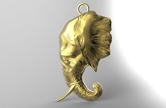 elephant pendant elephant pendant animal jewelry jewel fashion head 3d print model - Mito3D