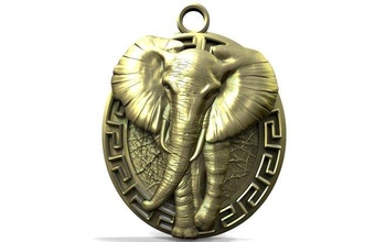 elephant pendant art african savanna wild life jewelry jewel 3d print model - Mito3D