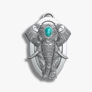 elephant pendant pendants 3d jewelry printable gold silver wedding 3dsmax metal prototype adjustable stl necklace necklaces bird louts ancient animals 3d print model - Mito3D
