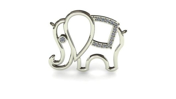 elefante pendente ciondoli gioielleria gioiello pandant collane oro diamante argento 3d print model - Mito3D