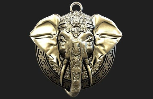 elefante colgante pendiente colgantes elefante colgante pendiente joyería joya joya mandala 3d print model - Mito3D