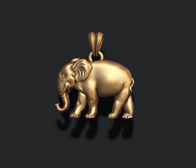 elefante pingente relevo 3d impressão modelo in pingentes 3dexport áfrica roupa cafajeste ouro alto jóia jóias joalheria natureza prata mamífero animal africano selvagem cnc importam jumbo 3D print model - Mito3D