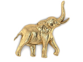 elefant linderung 3d drucken modell 3dexport schmuck druckbar anhänger gold tier silber 3dm stl 3ds obj cad poligonal natur 3d print model - Mito3D