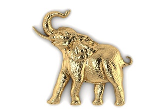 elephant relief jewelry printable pendant gold beast silver 3dm stl 3ds obj cad high poligonal nature print animal 3d print model - Mito3D