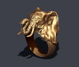 elefante squillare 3d stampa modello in anelli 3dexport 750 925 africa abbigliamento cad oro alto gioiello gioielleria natura obj rinoceronte argento stl 3d print model - Mito3D
