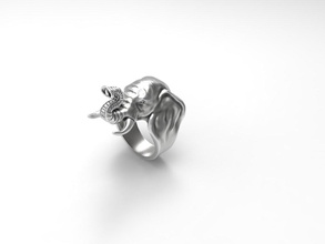 l'éléphant d'anneau de l'afrique les mammifères animal safari photoréalistes la nature sauvage pendentif collier bijoux jewell joyau d'argent or elefnt l'anneau - africaine le zoo 3d print model - Mito3D