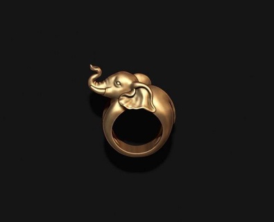 elefante anel argolas África roupa ouro jóia jóias joalheria obj prata mamífero animal africano selvagem Elefante 585 750 18k 14k 10k 3d print model - Mito3D