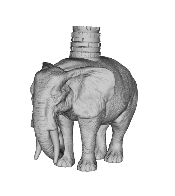 elephant tower 3d stl print model in sculpture 3dexport 3D print model - Mito3D