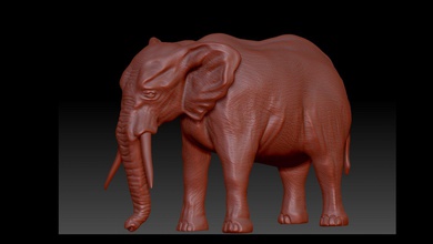elephant safari animal zoo sculptures art nature beast wild mammal printable model figurines statue 3d print model - Mito3D