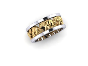 elefantes anel jóias obj stl 3d print model - Mito3D
