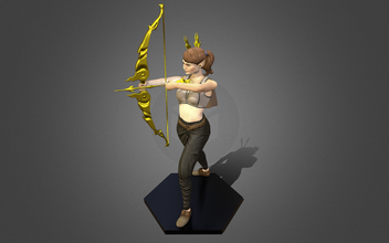 elf archer gratis arquero duende humanoide fantasía personaje impresión arco francotirador cazador batalla rpg medieval 3d print model - Mito3D