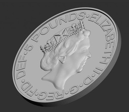 elisabetta 2 medaglia moneta 3d stampa modello in monete distintivi 3dexport regina 3d print model - Mito3D