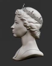 elisabeth 2 linderung porträt 3d drucken modell skulptur 3dexport königin 3d print model - Mito3D