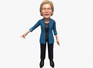 Elizabeth garenne stylisé libre elizabethwarren femme personnage Humain politicien politique 39 affaires lowpoly gamerady dessin animé 3d print model - Mito3D