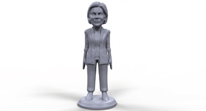 elizabeth warren Yüksek Kalite 3d yazdırılabilir minyatür stilize kadın Bayan politikacı siyasi kurulu oyun masa üstü heykel insan insanlar ABD seçimler oyunlar 3d print model - Mito3D