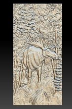 elk bosque de alivio -2019 art animal el zoológico los alces fauna edad la naturaleza caza hunt basrelief escena paisaje imagen 3d print model - Mito3D