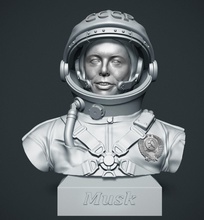 elon musk 3d print model in figurines 3dexport astronaut fantasy space spacesuit human bust portrait sculpture miniature miniatures 3d print model - Mito3D