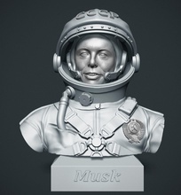 elon musc 3d impression modèle in figurines 3dexport astronaute fantaisie espace scaphandre humain buste portrait sculpture miniature miniatures 3d print model - Mito3D