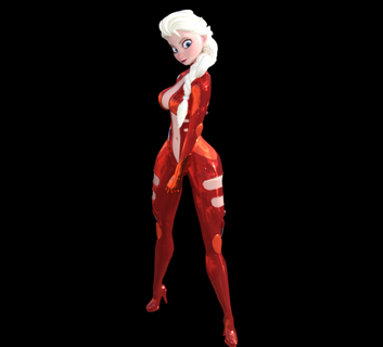 Elsa kullanarak lateks takım elbise Kadın 3d print model - Mito3D