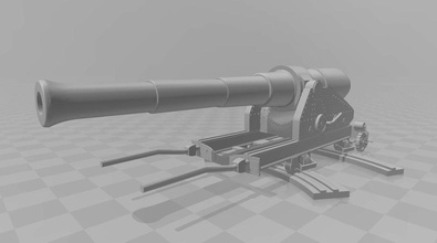 elswick 180 lb cannon angamos ship 1880 artillery peru chile armstrong 3d print model - Mito3D