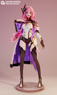 elysia honkai impact 3rd woman figure 3dprint character female game 3d print model - Mito3D