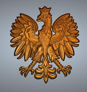 emblema Polonia segni loghi cappotto modello braccia blasone sbarcare nazionale stl obj modellazione arte 3d print model - Mito3D