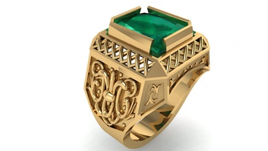 anillo de esmeralda patrón la joyería jewells oro plata el platino joya ladiesring los diamantes diamondring anillos cnc diamante imprimible 3dprint 3dprinted 3d print model - Mito3D