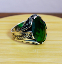 smeraldo anello in argento gioiello cnc 3d pritnable stampabile gioielli oro zbrush jewells gemma 3dprint di fidanzamento emerald la pietra ovale disco platino moda 3d print model - Mito3D