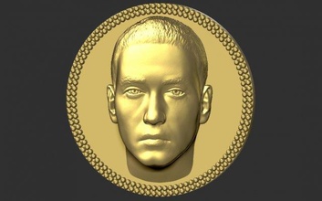 Eminem médaillon pendentif Tupac Shakur rappeur rap célèbre biggie célébrité geai espionner dogg Kanye Ouest Travis Scott dre art 3d print model - Mito3D