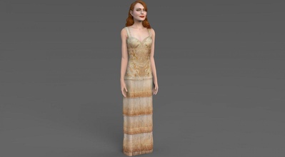 emma stone figurine ready color 3d printing print model in woman 3dexport oscars actress actor hollywood movie film lalaland gosling celebrity sandstone 3d print model - Mito3D