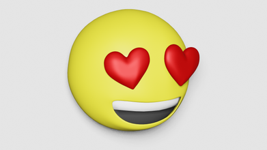 emoji love 3d print model in 3dexport cartoon whatsapp printable icon emojis love-emoji 3d print model - Mito3D