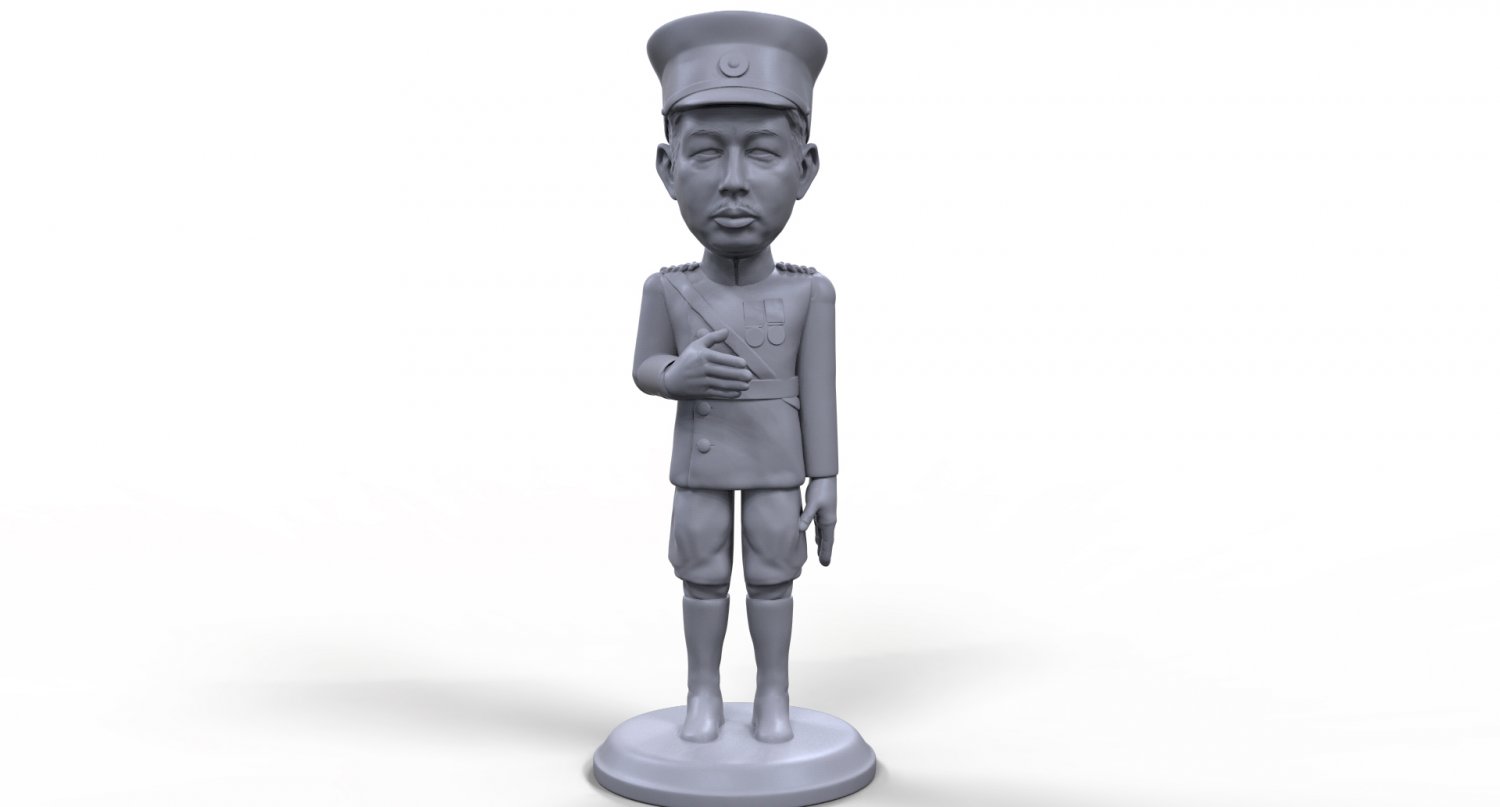Kaiser hirohito stilisierte hochwertige 3d-druckbare Miniatur japan ww2 nipon Achse leader Brett-Spiel politische historisch ist Figur statue Skulptur Kunst Mensch Mann König Allgemeinen tabletop 3D print model - Mito3D
