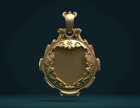 boş pendant ıı Barok sanatsal sanat iyi bukleler dekorasyon kolye takı bırakır antika altın vintage retro lüks zen Budizm 3d print model - Mito3D