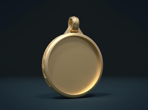 vazio pendente pingente jóias ouro folhas ornamento rodada 3d print model - Mito3D